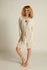 Beige bamboo robe both hands in pockets front