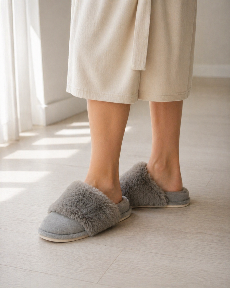 Furry Slipper Mules