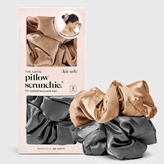 Kitsch Satin Pillow Scrunchies — 2pc Set